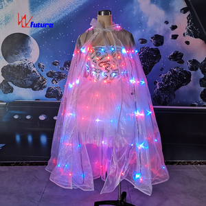 Falda Tutú Luminosa LED de Chica <span class=keywords><strong>Animadora</strong></span> Sexy China, <span class=keywords><strong>Disfraz</strong></span> de Ángel con Alas Iluminadas, Ropa LED de Chica Tron - Product Image 4