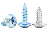 GB407 Cross Recessed Large Flat Head Self Tapping Screw Truss Head Sharp Point Blue Zinc Steel Fastener Kit Set