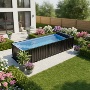 Piscine familiale autonome <span class=keywords><strong>en</strong></span> <span class=keywords><strong>fibre</strong></span> <span class=keywords><strong>de</strong></span> verre avec accessoires, conteneur maritime <span class=keywords><strong>de</strong></span> 20 pieds ou 40 pieds, spa intégré - Product Image 1