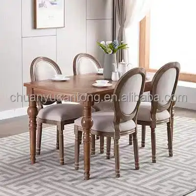 Stackable Wooden Louis Chair with Removable Cushion louis dining chairs for Wedding/Hotel