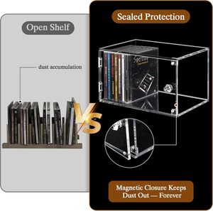 Boîte de rangement pour <span class=keywords><strong>CD</strong></span> en acrylique transparent avec porte magnétique, organisateur de <span class=keywords><strong>CD</strong></span> étanche à <span class=keywords><strong>la</strong></span> poussière et présentoir pour boîtiers de <span class=keywords><strong>CD</strong></span>, capacité de 40 <span class=keywords><strong>CD</strong></span> - Product Image 3