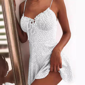 Camisola Sexy vestido Floral para mujer 2024 verano Sexy Bodycon corto vestido de verano Mini Falda Mujer playa vacaciones mujer vestido L XL - Product Image 2