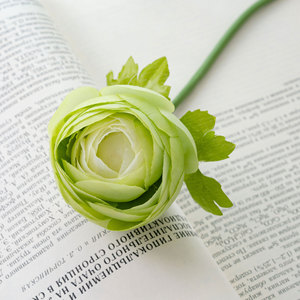 Fleur artificielle CallaFloral Rose verte à branche unique en tissu tressé pour décoration de mariage et de maison - Product Image 3