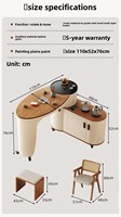 Nouvelle table basse mobile modèle 2026 pour petits appartements, usage domestique, table de service rotative en bois massif, table à thé de balcon