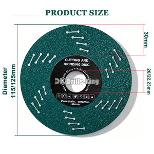 Drills-King Nouveau Design Disques de coupe diamantés 4-1/2, 5 pouces pour céramique, <span class=keywords><strong>verre</strong></span>, roche, carrelage pour meuleuse d'angle - Product Image 2