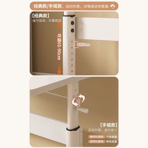 Adjustable Height Desk White Student Study Desk With Hand Crank Mechanism For Dormitory Use - Product Image 3