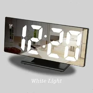 Despertador digital LED para parede e mesa, relógio elétrico inteligente com tela de espelho digital para casa, quarto, luz 3618L