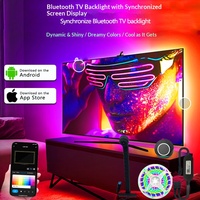 Kit d'éclairage d'ambiance pour téléviseur avec boîte de synchronisation LED, éclairage d'arrière-plan pour téléviseur intelligent, musique, WiFi, Dream Color RGB, bande lumineuse LED pour téléviseur
