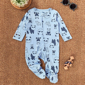 Ropa de Recién Nacido 100% Algodón, Mameluco de Manga Larga con Pies Cubiertos, <span class=keywords><strong>Pijama</strong></span> para Bebé - Product Image 5