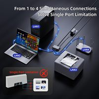 Adaptador Ethernet Mini de 4 Puertos Starlink Gen 3 Personalizado con Cable de 1.6 pies, Conexión Cableada de 1Gbps, Puertos RJ45 para 4 Dispositivos