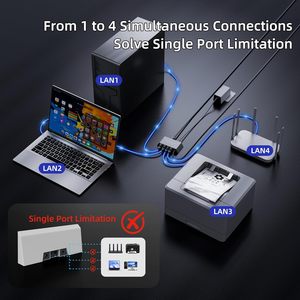 Adaptador Ethernet Mini <span class=keywords><strong>de</strong></span> <span class=keywords><strong>4</strong></span> Puertos Starlink Gen 3 Personalizado con <span class=keywords><strong>Cable</strong></span> <span class=keywords><strong>de</strong></span> 1.6 pies, Conexión Cableada <span class=keywords><strong>de</strong></span> 1Gbps, Puertos RJ45 <span class=keywords><strong>para</strong></span> <span class=keywords><strong>4</strong></span> Dispositivos - Product Image 5