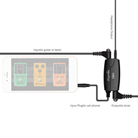 Adaptateur d'interface de guitare Cherub GB2i Convertisseur d'amplificateur de guitare basse pour iPhone iPad iPod Touch