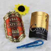 Etiquetas de Metal Personalizadas para Botellas de Vino a Precio Económico, Etiquetas Adhesivas 3D para Botellas de Licor, Placas con Nombre y Logotipo Pequeño para Empaque