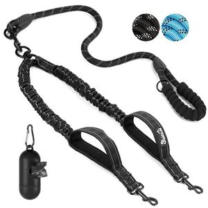 Correa doble de lujo para perros, correa para perros de alta resistencia, reflectante, dos cuerdas acolchadas suaves de alta calidad, entrenamiento de animales lindo - Product Image 6