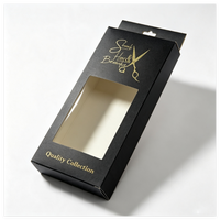 Caja de Embalaje de Cartón con Logotipo Personalizado y Colorido, Caja de Embalaje para Extensiones de Cabello con Ventanas de PVC