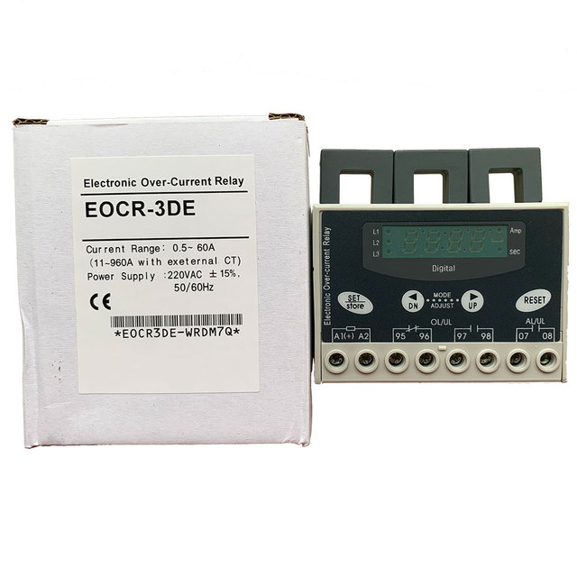 NewTrend EOCR-3DE/EZR Digital AC Overcurrent Relay 0.5-60A 220V Miniature Electronic Over Current Switch