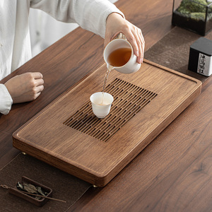 Bamboo <b>Tea</b> Tray Drawer Type Water Storage Dual Purpose <b>Tea</b> <b>Set</b> Tray - Product Image 2
