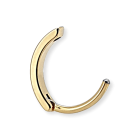 Clicker ventre plaqué or en acier inoxydable avec bijoux de piercing en CZ pavé clair - Product Image 4