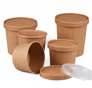 Conteneurs faits sur commande biodégradables d'emballage de nourriture de bols de papier de salade d'impression avec le couvercle de papier - Product Image 3