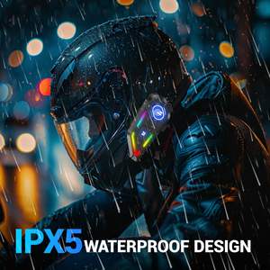 Casque de moto C5 avec interphone Bluetooth, haut-parleur avec double micro, 800 mAh, étanche IPX5, sans fil, mains libres, appel, casque - Product Image 4