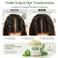 Sampo Scrub Kulit Kepala Rosemary Pabrik OEM Peppermint Biotin Membuka Folikel Mengurangi Kerontokan Rambut Perawatan Kulit Kepala Bersih Mendalam