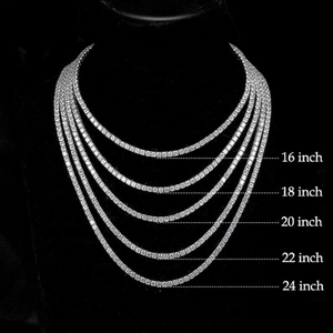 Moissanit Tennis-Kette 3mm 16-<span class=keywords><strong>24</strong></span> Zoll Moissanit Tennis-Halskette 925 Sterling Silber Tennis-Halskette S925 Moissanit Kettenglieder - Product Image 1