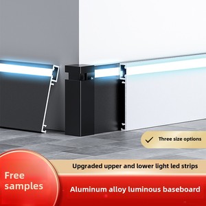 Hiện đại LED dải ánh sáng Ốp chân tường Board Hợp kim nhôm 5/7.8cm ván chân tường với 7.6cm Bề mặt gắn lên chiếu sáng cho sàn sử dụng - Product Image 6