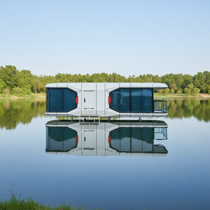 SINOVA 20ft Steel Container Houseboat Cabin With Modern Design Ready Made &amp; Fully Decorated For Hotel Resort Camping Use - Product Image 1