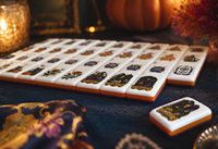 Collection Halloween Mahjong Américain Chat Jaune 160 Tuiles avec Boîte Cadeau pour Divertissement de Table Saisonnier Vente Directe Usine