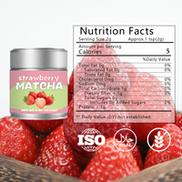 Poudre de Thé Matcha Vert de Qualité Cérémoniale Marque Privée OEM Boîte en Métal Matcha 30g 3A-6A Matcha Aromatisé Fraise