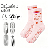 Grip-Socken Rutschfeste Anti-Rutsch Pilates Yoga-Socken Maßgefertigte Niedliche Atmungsaktive Socken für Frauen