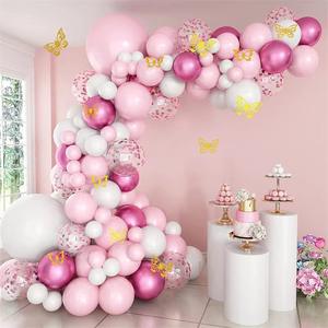 TS 140 pièces Latex <span class=keywords><strong>ballon</strong></span> guirlande arc Kit ensemble Macaron rose 18/12/10/5 pouces pour anniversaire bébé douche <span class=keywords><strong>mariage</strong></span> thème fêtes déco - Product Image 4