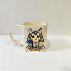Taza de Café de Porcelana Hecha a Mano Personalizada - Diseño Egipcio Pintado a Mano - Regalo Perfecto para las Fiestas - Product Image 4