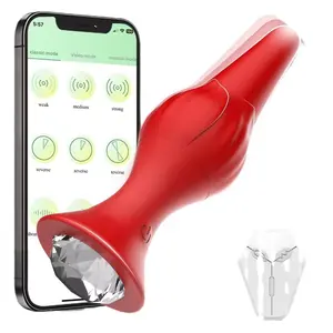 Vendita calda testa di testa vibratore per gli uomini rosa vibrante plug anale con telecomando App controllata anale vibratore