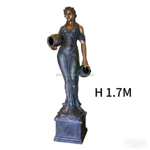 Vase en bronze pour femme sur piédestal, finition patinée, style traditionnel, moderne, antique, couleur personnalisée, taille sur mesure, matériau métal bronze - Product Image 6