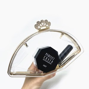 New Acrylic Women Bag Fan-shaped Bag Summer <b>Candy</b> Color Transparent Box Clutch Evening Chain Bag - Product Image 2