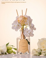 Diffuseur de parfum d'ambiance haut de gamme en verre personnalisé avec fleurs séchées, sans alcool, 200 ml, sans parabène, parfum longue durée