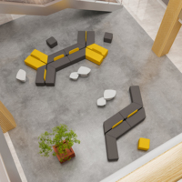 Canapé modulaire moderne pour zone d'attente, banc combinable irrégulier, sièges modulaires publics pour hall d'accueil commercial et bureau