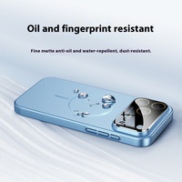 Étui givré en feutre de peau de film d'objectif magnétique à grande fenêtre pour Apple pour iPhone 16 17 Pro Max poignée de téléphone portable de luxe