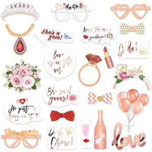 ชุดอุปกรณ์ถ่ายรูปงานแต่งงาน 23 ชิ้น สีโรสโกลด์ สำหรับงานปาร์ตี้ฉลองสมรส งานเลี้ยงสละโสด งานคริสต์มาส งานรับปริญญา - Product Image 2