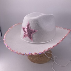 Customized Sequins Star Decorated Cowgirl <b>Hat</b> <b>for</b> Kids <b>for</b> Outdoor Birthday Parties Available Children's Size Wholesale Cowboy - Product Image 3