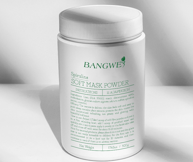 2022 Spirulina soft mask powder Hyaluronic acid  soft mask powder 300g per bottle