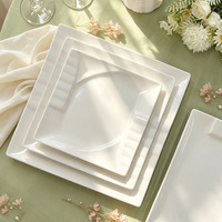 Assiette en céramique blanche unie, sans danger pour les aliments, en porcelaine, passe au lave-vaisselle, passe au micro-ondes, pour la restauration et l'usage domestique