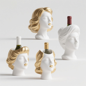 ที่วางขวดไวน์เรซิ่นแบบกำหนดเอง: รูปปั้นหัวผู้หญิงอเมริกัน 3 มิติ พร้อมการลง<span class=keywords><strong>ส</strong></span>ีด้วยมือ ตกแต่ง<span class=keywords><strong>ส</strong></span>วยงามและมั่นคง<span class=keywords><strong>ส</strong></span>ำหรับเคาน์เตอร์บาร์ - Product Image 1