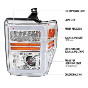 Faros Delanteros para Automóvil Compatibles con <span class=keywords><strong>Ford</strong></span> F250/<span class=keywords><strong>F350</strong></span>/F450/F550 Super Duty 2008 2009 <span class=keywords><strong>2010</strong></span> - Product Image 6