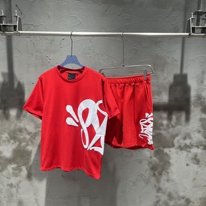 Ensemble deux pièces <span class=keywords><strong>Syna</strong></span> World Foam Graffiti Print pour homme, style hip-hop, streetwear, été, t-shirt et short, plusieurs couleurs - Product Image 3