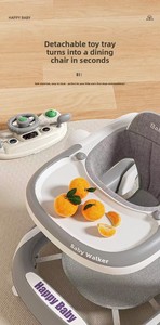 Nuevo andador ligero 4 en 1 de ABS para bebés con música, antivuelco, plegable y altura ajustable para 0-3 años, carga de 15 kg - Product Image 6