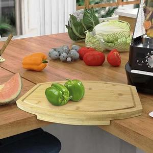 Tabla de Cortar de Madera Maciza, Antideslizante, Rectangular, para Cocina, Superficie para Preparar Frutas y Verduras - Product Image 1