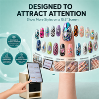 Impresora Comercial de Arte de Uñas con IA, Pantalla Táctil de 15.6 Pulgadas, Máquina de Impresión de Uñas con Carga de Imágenes Personalizadas, Cámara de Alta Resolución