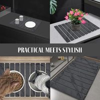 Tapis de séchage pour vaisselle en pierre, grand format, 2 pièces, pour comptoir de cuisine, antidérapant, pliable, absorbant, multi-usages